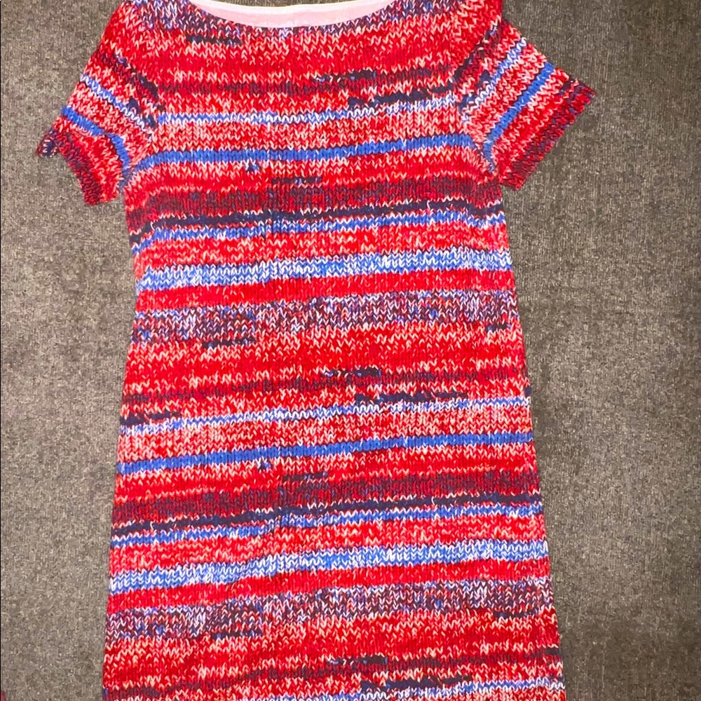 Tory Burch Mouline Red White and Blue t-shirt dress